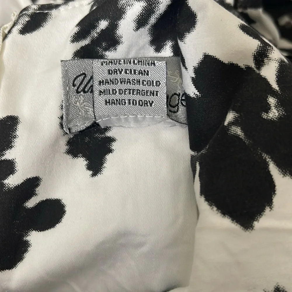 Unique Vintage - Black and White Floral Midi Swing Dress size 10 - Picture 6 of 7